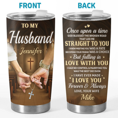 Custom Tumbler - Personalized Anniversary Wedding Gifts For Husband And Wife. Him And Her - Our Story Continues