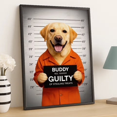Custom Photo Vertical Poster - Personalized Birthday Gifts For Dog Cat Lovers. Dog Dad And Mom. Cat Owners - Professional Treat Burglar