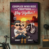 Custom Vertical Poster - Personalized Anniversary Wedding Gifts For Husband And Wife. Him And Her. Biker Lovers - Ride Together. Love Forever