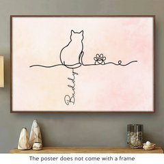 Custom Horizontal Poster - Personalized Pet Memorial Sympathy Gifts For Cats - Always With Us In Spirit