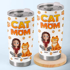 Custom 3D Inflated Effect Printed Tumbler - Personalized Birthday Gifts For Cat Lovers. Cat Mom And Dad - Cat Hair Is My Glitter