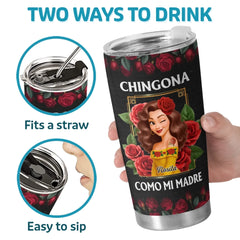 Custom Tumbler - Personalized Hispanic Month Birthday Gifts For Hispanics And Latinos. Women - Strong Like Mi Madre