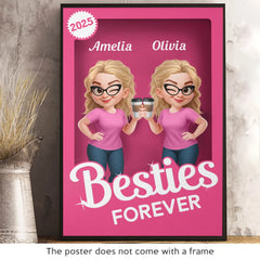 Custom Vertical Poster - Personalized Best Friend Birthday Gifts For Women. Besties. Sisters. BFF - Double Trouble Best Friends