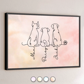 Custom Line Art Horizontal Poster - Personalized Pet Memorial Sympathy Gifts For Dogs - Furry Souls. Endless Love