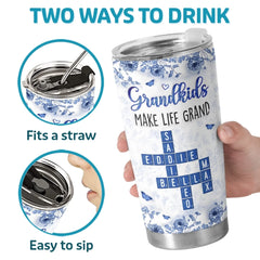 Custom Scrabble Tumbler - Personalized Birthday Gifts For Grandpa. Grandma - Together Our Story Shines Bright