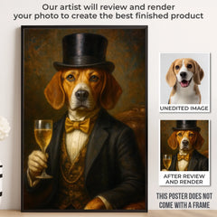 Custom Photo Vertical Poster - Personalized Birthday Gifts For Dog Cat Lovers. Dog Dad And Mom. Cat Owners - Fine Dog. Finer Wine