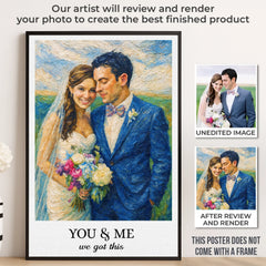 Custom Photo Vertical Poster - Personalized Anniversary Wedding Gifts For Husband And Wife. Him And Her - Just Us. Just Love