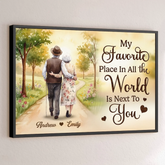 Custom Horizontal Poster - Personalized Anniversary Wedding Gifts For Husband And Wife. Him And Her - Still Smiling Because Of You