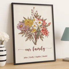 Custom Horizontal Poster - Personalized Birthday Gifts For Mom. Grandma. Family - Bloom With Love