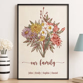 Custom Horizontal Poster - Personalized Birthday Gifts For Mom. Grandma. Family - Bloom With Love