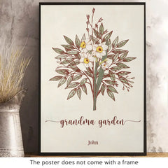 Custom Horizontal Poster - Personalized Birthday Gifts For Mom. Grandma. Family - Bloom With Love