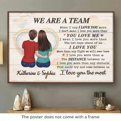 Every Day I'm With You. I Love You More - Couple Personalized Custom Horizontal Poster - Gift For Husband Wife. Anniversary. LGBTQ+