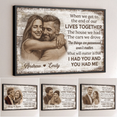 Custom Photo Horizontal Poster - Personalized Anniversary Wedding Gifts For Husband And Wife. Him And Her - Together We Feel Safe