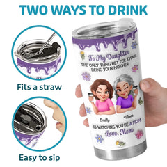 Custom 3D Inflated Effect Printed Tumbler - Personalized Mother's Day Birthday Gifts For Mom. Daughter - First My Daughter. Now A Mom