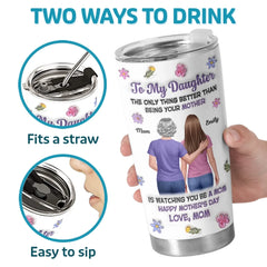Custom 3D Inflated Effect Printed Tumbler - Personalized Mother's Day Birthday Gifts For Daughter - My Girl. Now A Mom