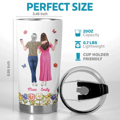 Custom 3D Inflated Effect Printed Tumbler - Personalized Mother's Day Birthday Gifts For Mom. Grandma - Thank You For Your Love