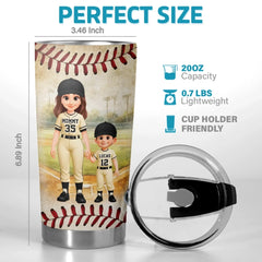 Custom Tumbler - Personalized Mother's Day Birthday Gifts For Baseball Mom. Grandma - Sunshine. Ballfields And Baseball Mom Life
