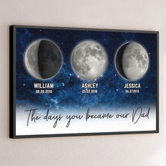Custom Horizontal Poster - Personalized Father's Day Gifts For Dad. Grandpa - Fatherhood Written In The Stars