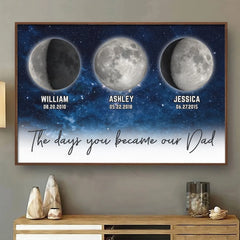 Custom Horizontal Poster - Personalized Father's Day Gifts For Dad. Grandpa - Fatherhood Written In The Stars