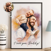 Custom Photo Vertical Poster - Personalized Father's Day Birthday Gifts For Dad. Grandpa - Forever Thankful For Dad's Love