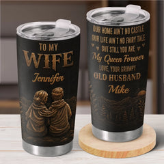 Custom Tumbler - Personalized Anniversary Wedding Gifts For Husband And Wife. Him And Her - My queen. Forever And Always