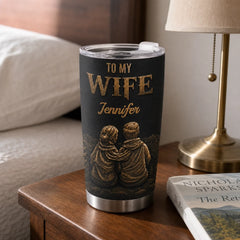 Custom Tumbler - Personalized Anniversary Wedding Gifts For Husband And Wife. Him And Her - My queen. Forever And Always