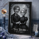 Custom Photo Vertical Poster - Personalized Halloween Anniversary Wedding Gifts For Husband And Wife. Him And Her - Shadows Of Endless Love