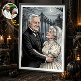 Custom Photo Gothic Vertical Poster - Personalized Halloween Anniversary Wedding Gifts For Husband And Wife. Him And Her - Our Gothic Portrait