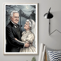 Custom Photo Gothic Vertical Poster - Personalized Halloween Anniversary Wedding Gifts For Husband And Wife. Him And Her - Our Gothic Portrait