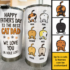 We Love Our Cat Dad - Personalized Tumbler - Gift For Father's Day