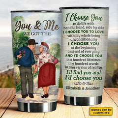 I Choose You To Do Life With - Personalized Tumbler - Gift For Couples. Husband Wife