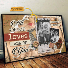 Scrapbook All Of Me - Personalized Horizontal Poster - Upload Image. Gift For Couples. Husband Wife