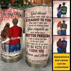 To My Wife. The Day I Met You I Found My Missing Piece - Gift For Couples. Personalized Tumbler