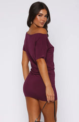 My Own Hero Mini Dress Plum