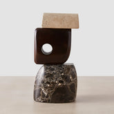 Hari Stone and Wood Sculpture