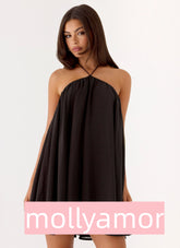 Alicelle Halter Mini Dress - Chocolate