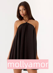 Alicelle Halter Mini Dress - Chocolate