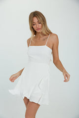 Audra Tie Back Ruffle Wrap Mini Dress