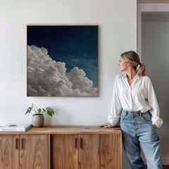 Billowing Blue Clouds Square Print