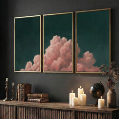 Billowing Pink Clouds Set of 3 Prints