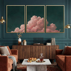 Billowing Pink Clouds Set of 3 Prints