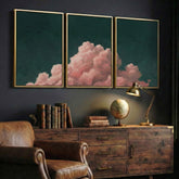Billowing Pink Clouds Set of 3 Prints