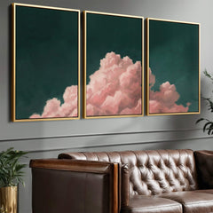 Billowing Pink Clouds Set of 3 Prints