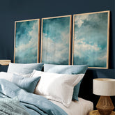 Blue Drifting Clouds Set of 3 Prints