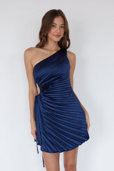 Carrie One Shoulder Plisse Mini Dress