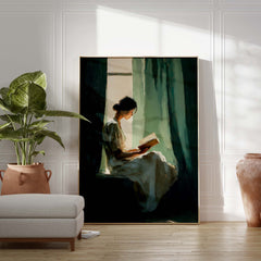 Curtain and Book Print