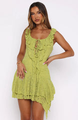 Always Us Lace Mini Dress Chartreuse