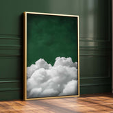 Deep Green Billowing Cloud Print