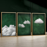 Deep Green Cloud Set of 3 Prints