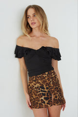 Camila Leopard Mini Skirt